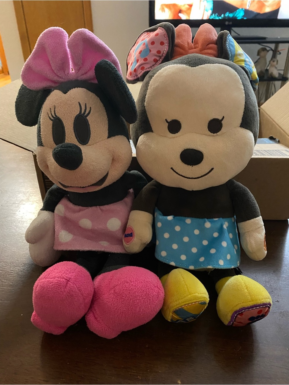 Disney Minnie Mouse Plush Pair - Pink, Blue, Yellow